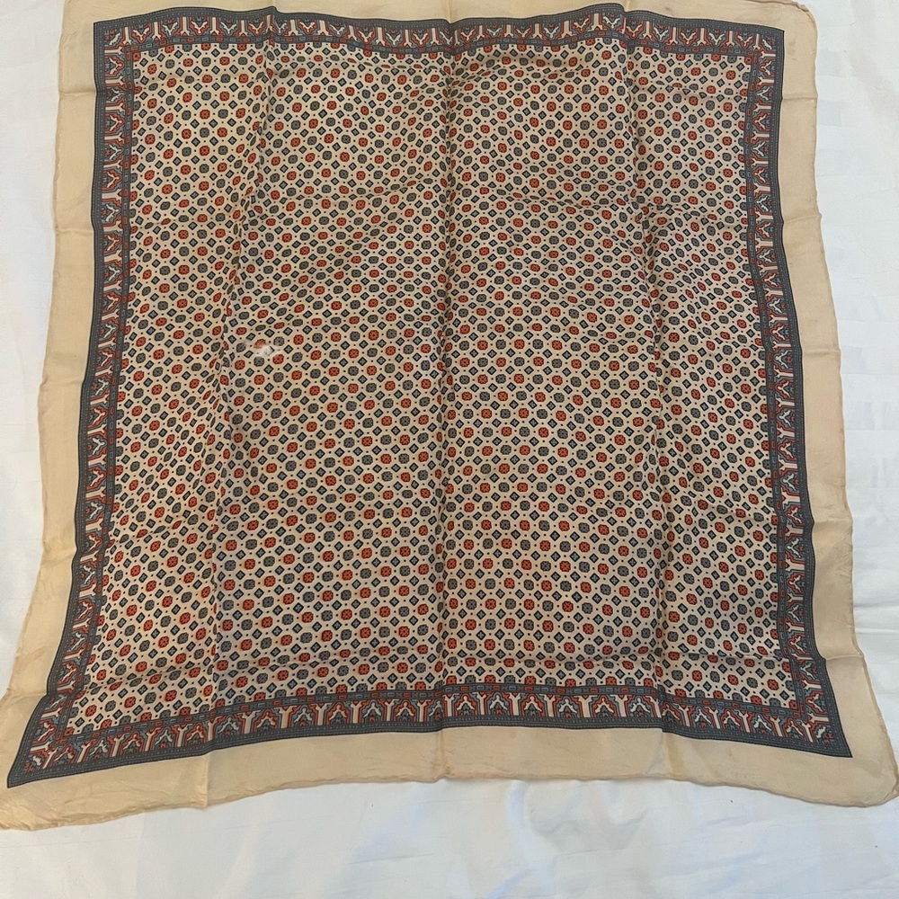 Vintage Patterned Silk Scarf